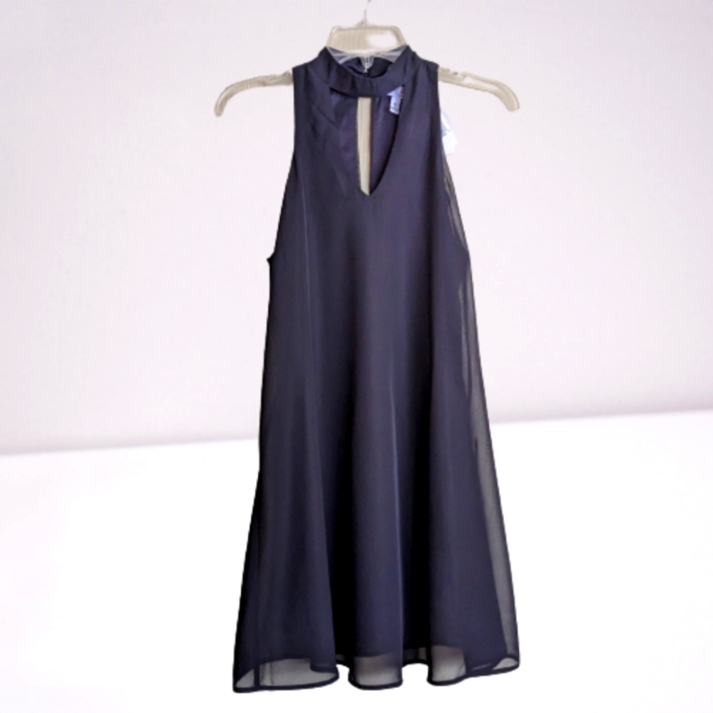 Lots Of Love By Speechless Dress Trapeze Black Chiffon Halter Cut-out Small